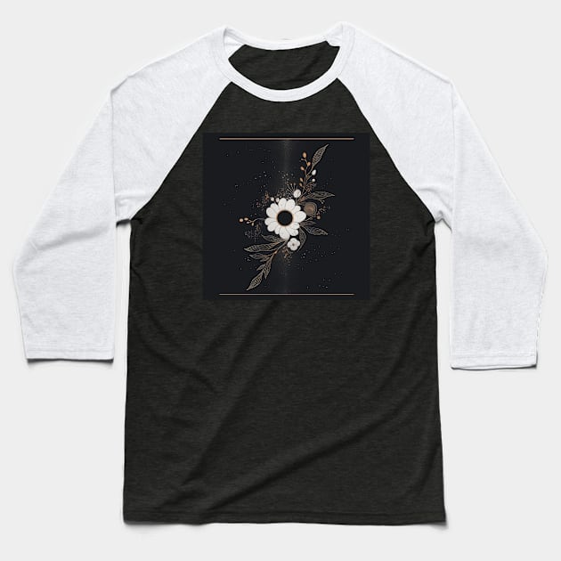 Galaxy Flowers Baseball T-Shirt by Sheptylevskyi